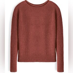 Peruvian Connection Alix Pullover Crewneck Sweater in Adobe Rusty Orange